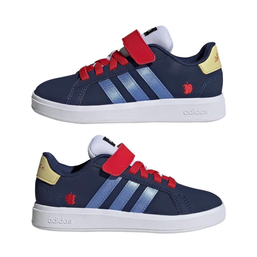 Adidas Kids Navy and Light Blue sheen with Red Accent Sneakers